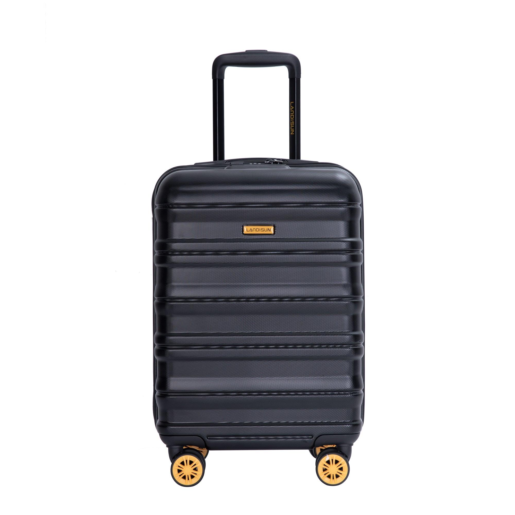 TSA Approved 18.5 Inch Carry On Luggage - Hard Shell Spinner Suitcase with 360° Wheels for Air Travel | Airline Compliant Cabin Bag | Perfect for Business Trips & Weekend Getaways (Black)