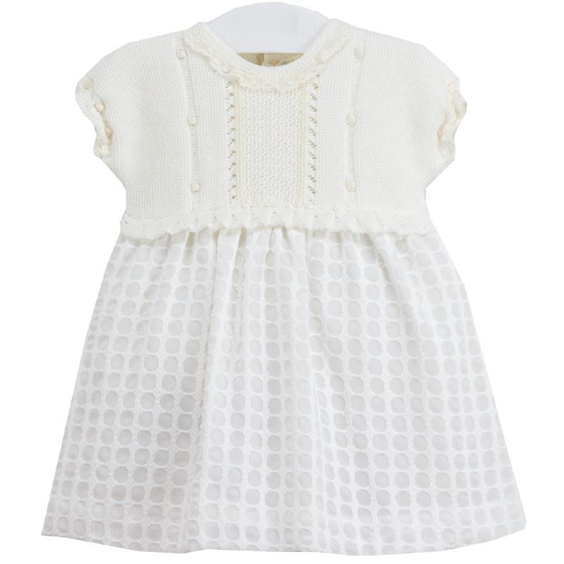 Stylish Cream Half Knit Dress for Women - Comfortable & Trendy Casual Wear for Outings, Dates & Office