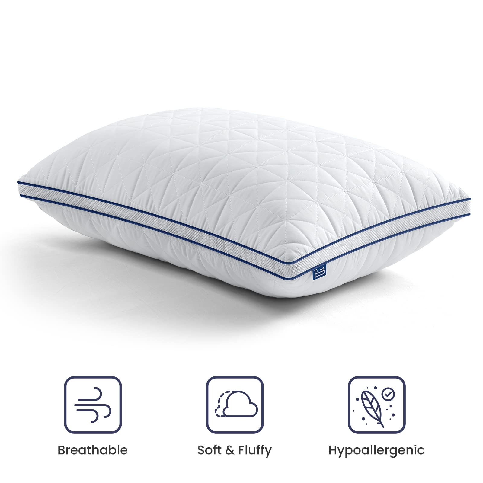 BedStory Queen Size Pillows 2 Pack - Hypoallergenic Down Alternative Pillows for Neck Pain Relief, Side, Back & Stomach Sleepers | Hotel Quality Bed Pillows for Ultimate Comfort | Perfect for Home, Office & Travel Use