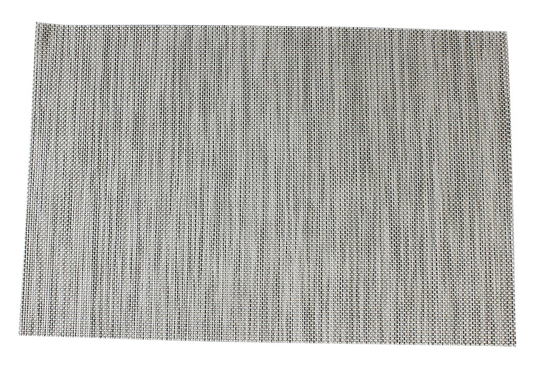Heat-Resistant & Stain-Resistant PVC Placemats Set of 5 - Washable Vinyl Table Mats for Dining & Kitchen - Silver Woven Design (Perfect for Everyday Meals, Dinner Parties & Holiday Gatherings)