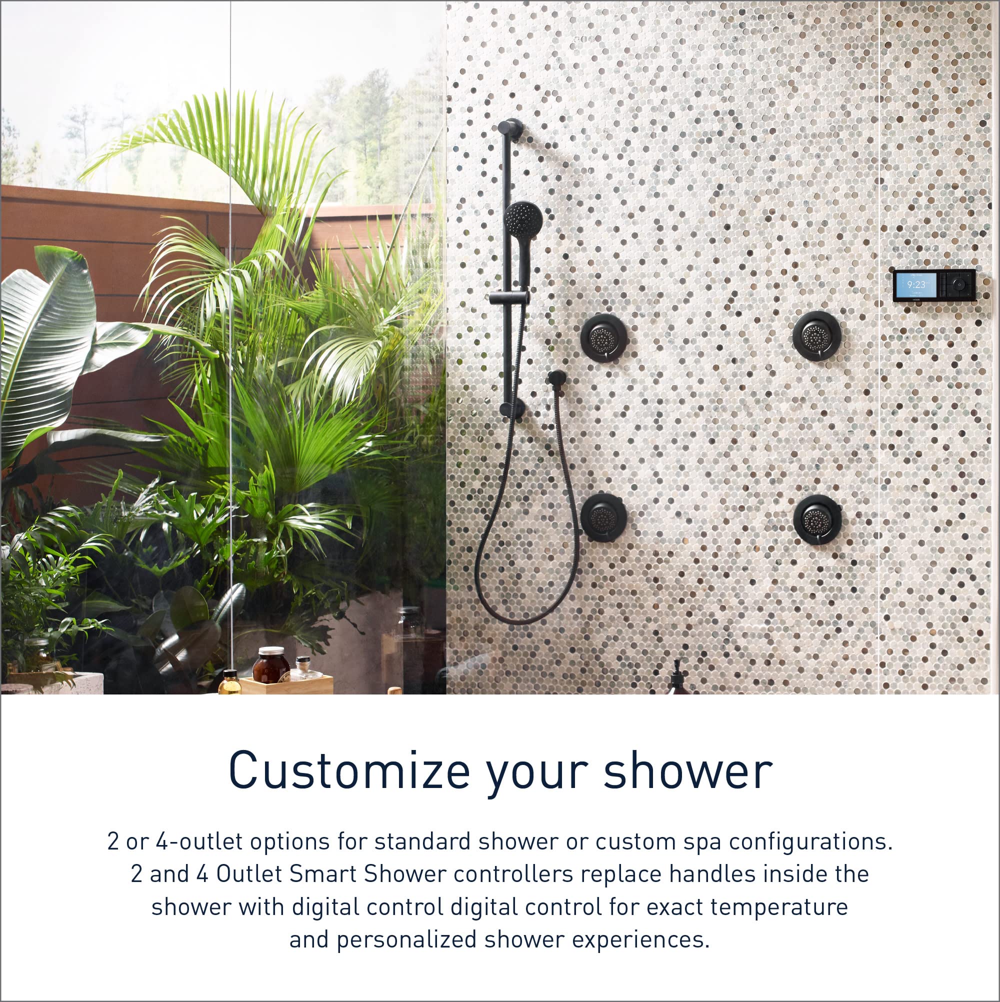 Moen Terra Beige Smart Digital Shower System - 4-Outlet Thermostatic Shower Valve Controller (Model TS3304TB) | Perfect for Modern Bathrooms & Luxury Spa Experience