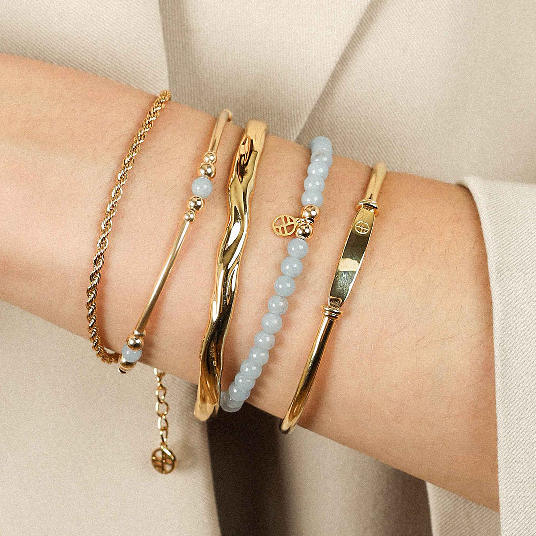 Angelite Lumier Bracelet - Stone of Connection & Communication - Healing Crystal Jewelry for Stress Relief & Emotional Balance - Perfect for Meditation, Yoga & Spiritual Healing