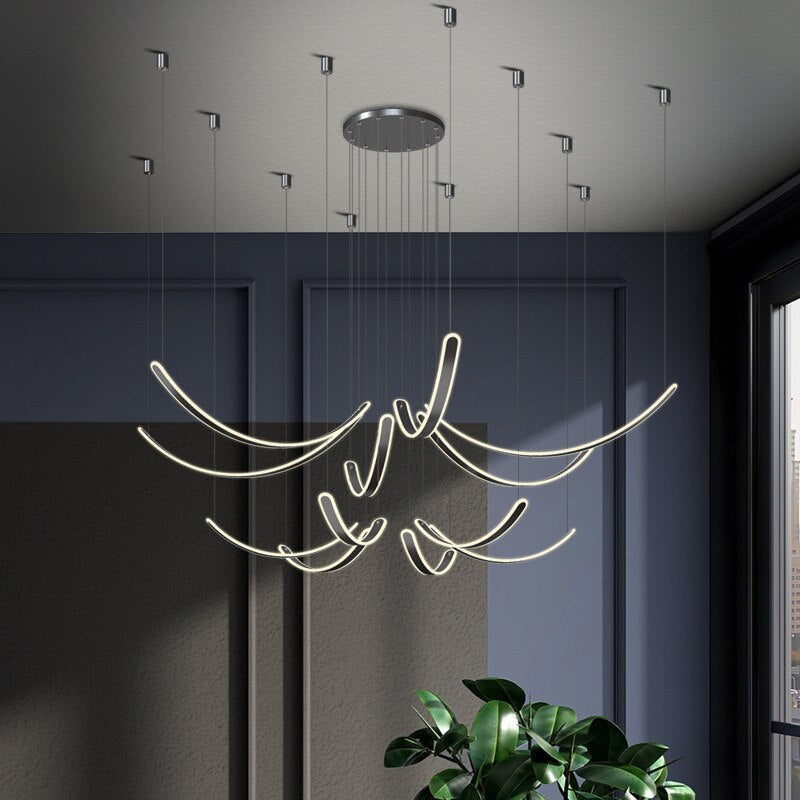 Modern Acrylic Belt Chandelier - Elegant & Stylish Ceiling Light Fixture for Dining Room, Living Room, or Bedroom
