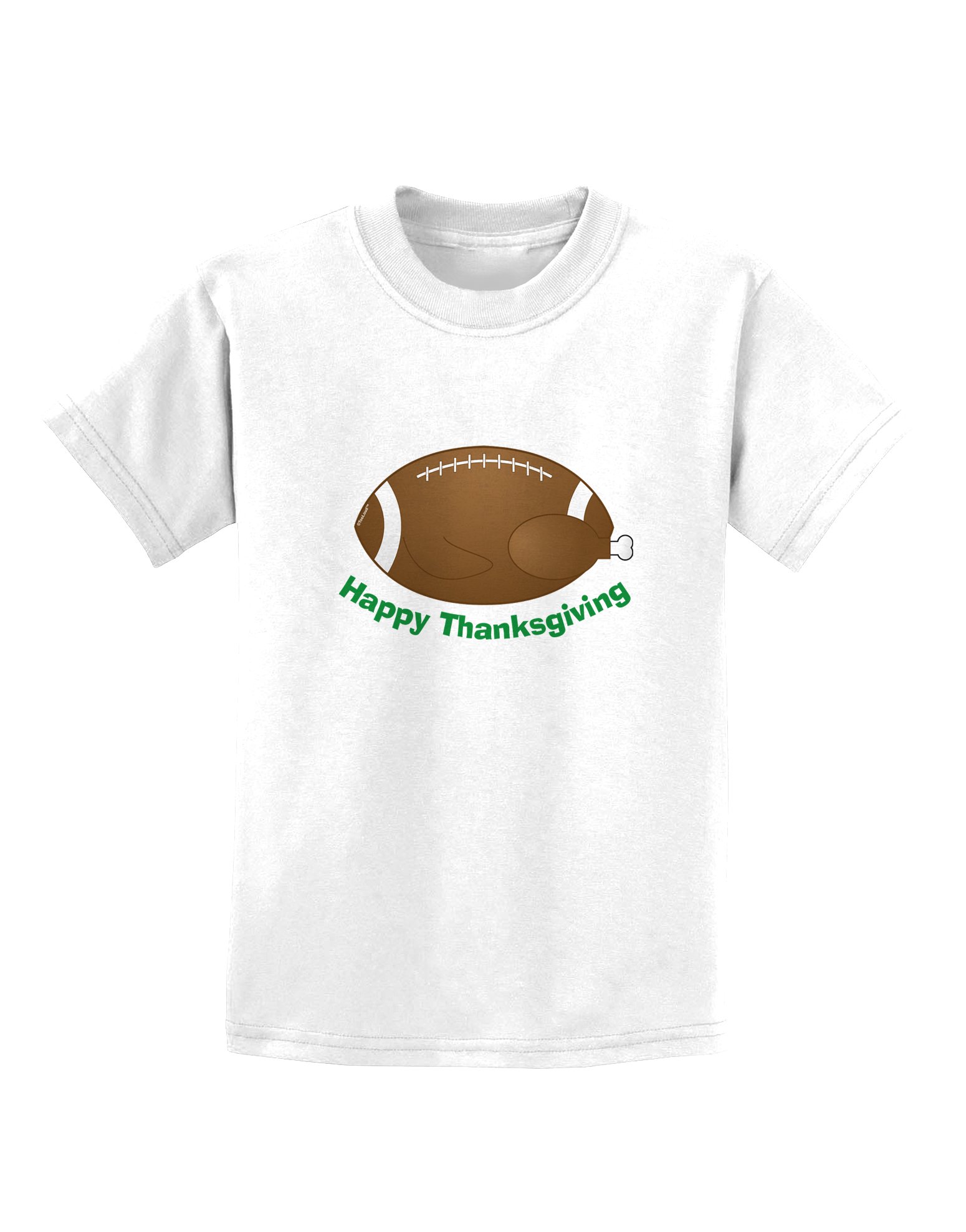 TOOLOUD Thanksgiving Football Turkey Graphic Kids T-Shirt - Fun Holiday Outfit for Children's Thanksgiving Party & Family Gatherings