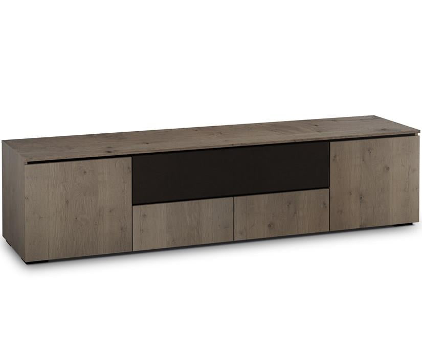 Lancaster 245 Quad Audio Video Cabinet - Barnboard Oak Finish | Stylish Media Storage for Home Theater & Entertainment Systems