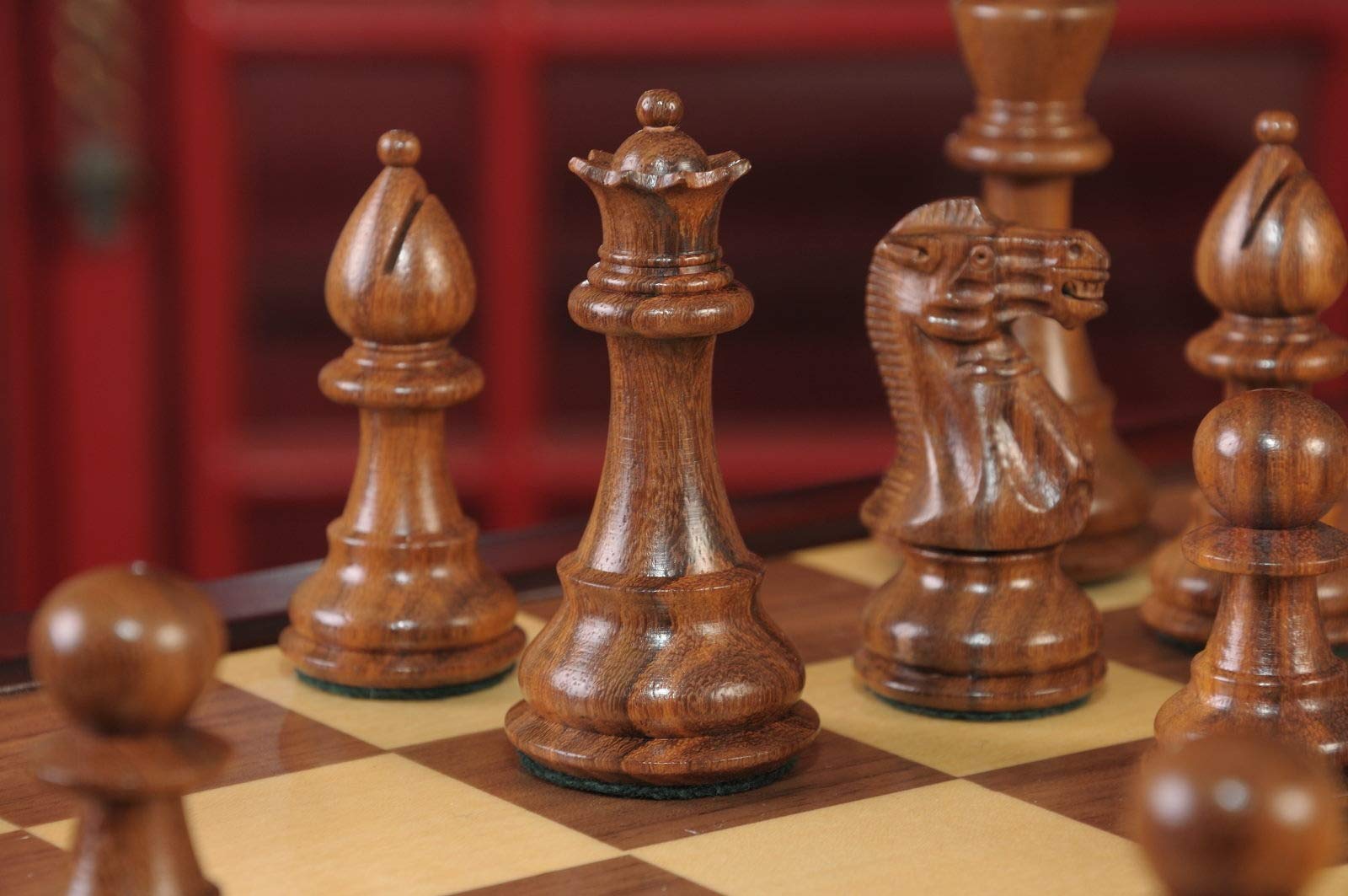 The House of Staunton Classic Series Library Chess Set with Drawer - Premium Wooden Chess Board & Pieces for Home, Office, and Library Decor