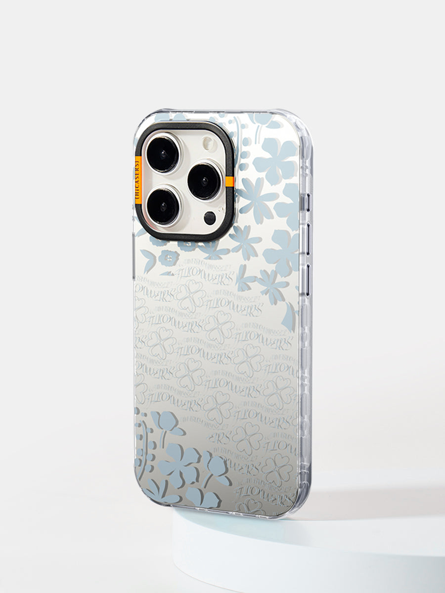 Affirmation & Bush Mirror Case - Soft Blue Phone Cover for iPhone & Samsung | Inspirational Design for Daily Motivation & Self-Care