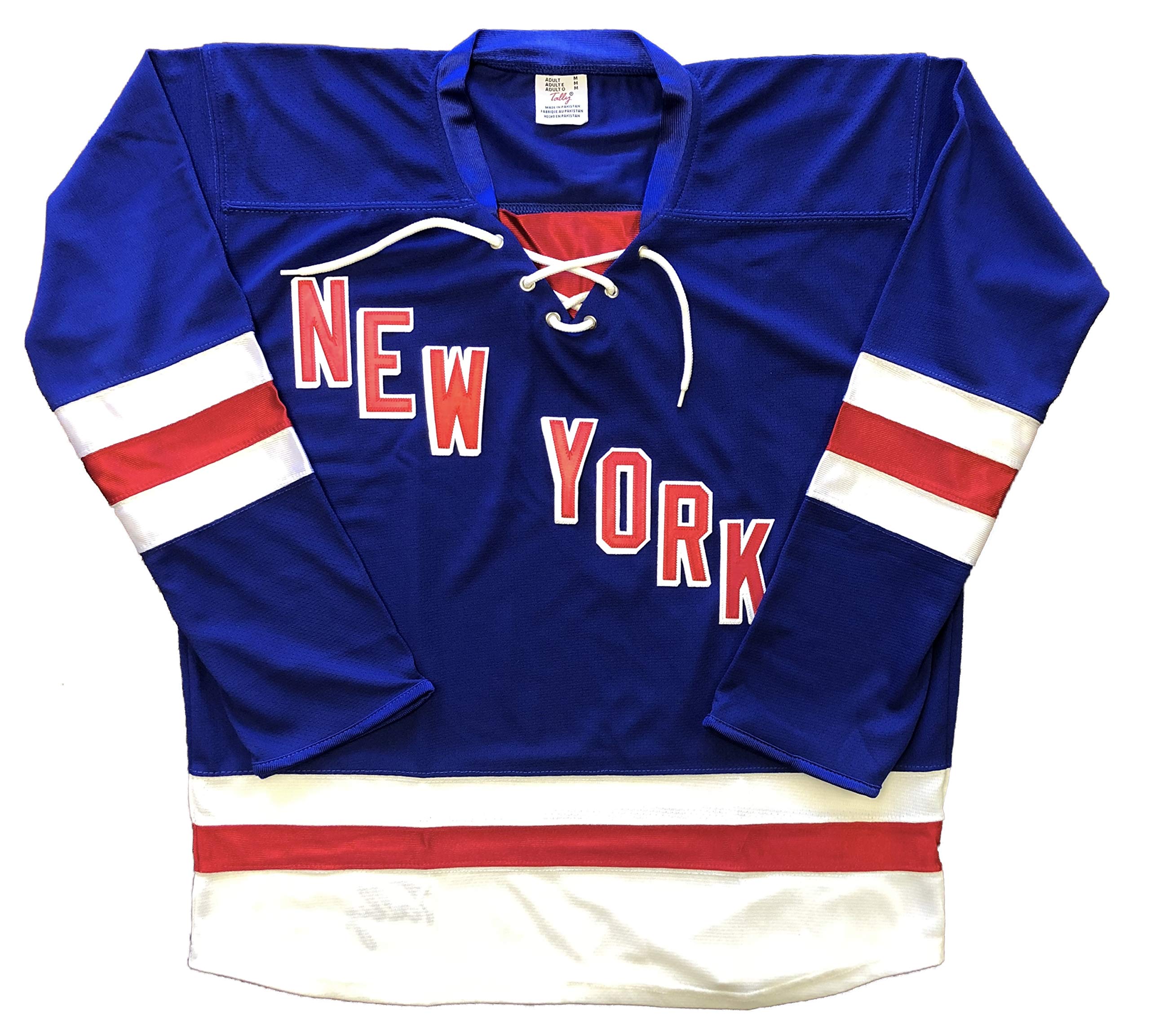 New York Rangers NHL Hockey Jersey for Men - Authentic Blue Long & Short Sleeve V-Neck Hockey Shirt - Medium Size - Perfect for Game Day, Fan Events & Sports Collectibles