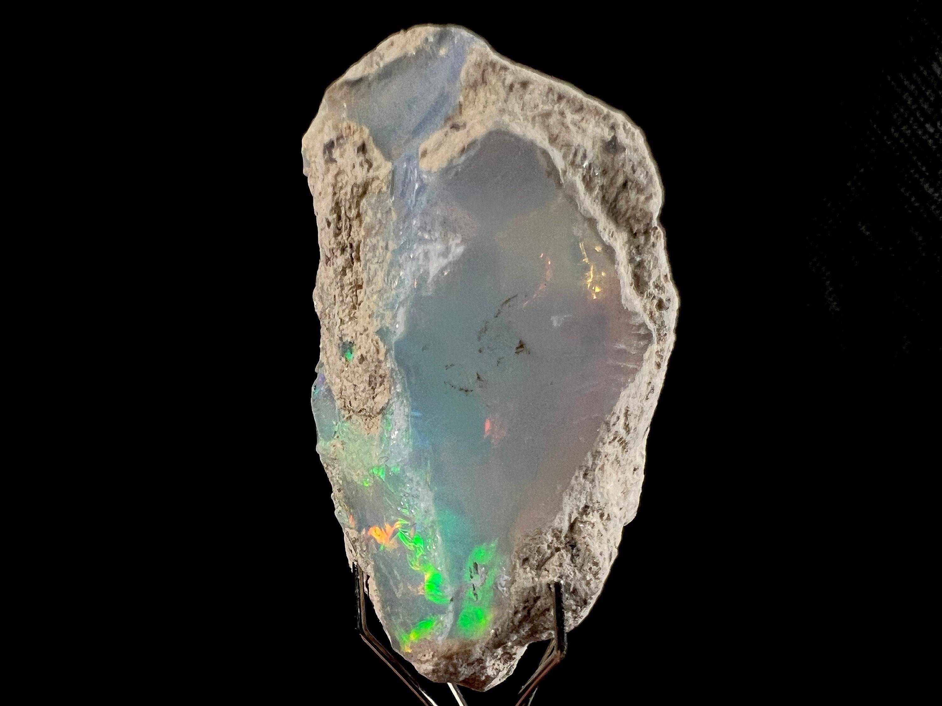 Premium 4A Welo Opal Raw Crystal - Certified Cutting Grade Opal for Jewelry Making (50608) - Perfect for Rings, Necklaces & Handcrafted Gemstone Designs