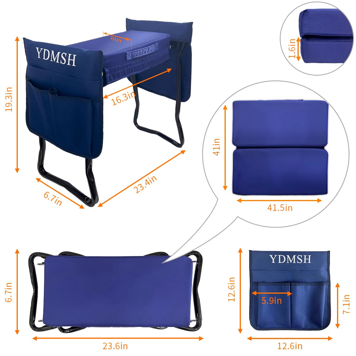 Heavy Duty Foldable Garden Kneeler and Seat - Extra Wide Gardening Bench for Seniors, Kneeling Stool with Comfortable Cushion - Perfect for Planting, Weeding, and Outdoor Gardening Activities