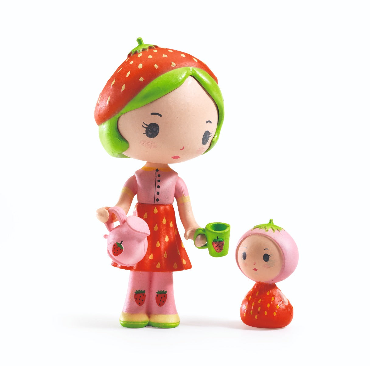 Djeco Tinyly Berry & Lila - Adorable Wooden Stacking Toy for Toddlers, Perfect for Early Learning & Playtime Fun