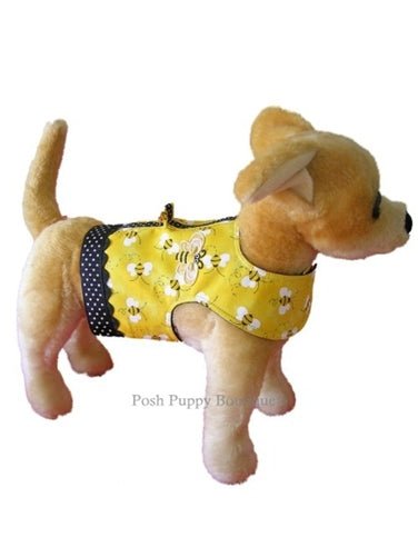 Busy Bees Harness Vest for Small Dogs - Adjustable Pet Safety Vest with Handle for Walking, Training & Outdoor Adventures - Perfect for Hiking, Travel & Daily Walks