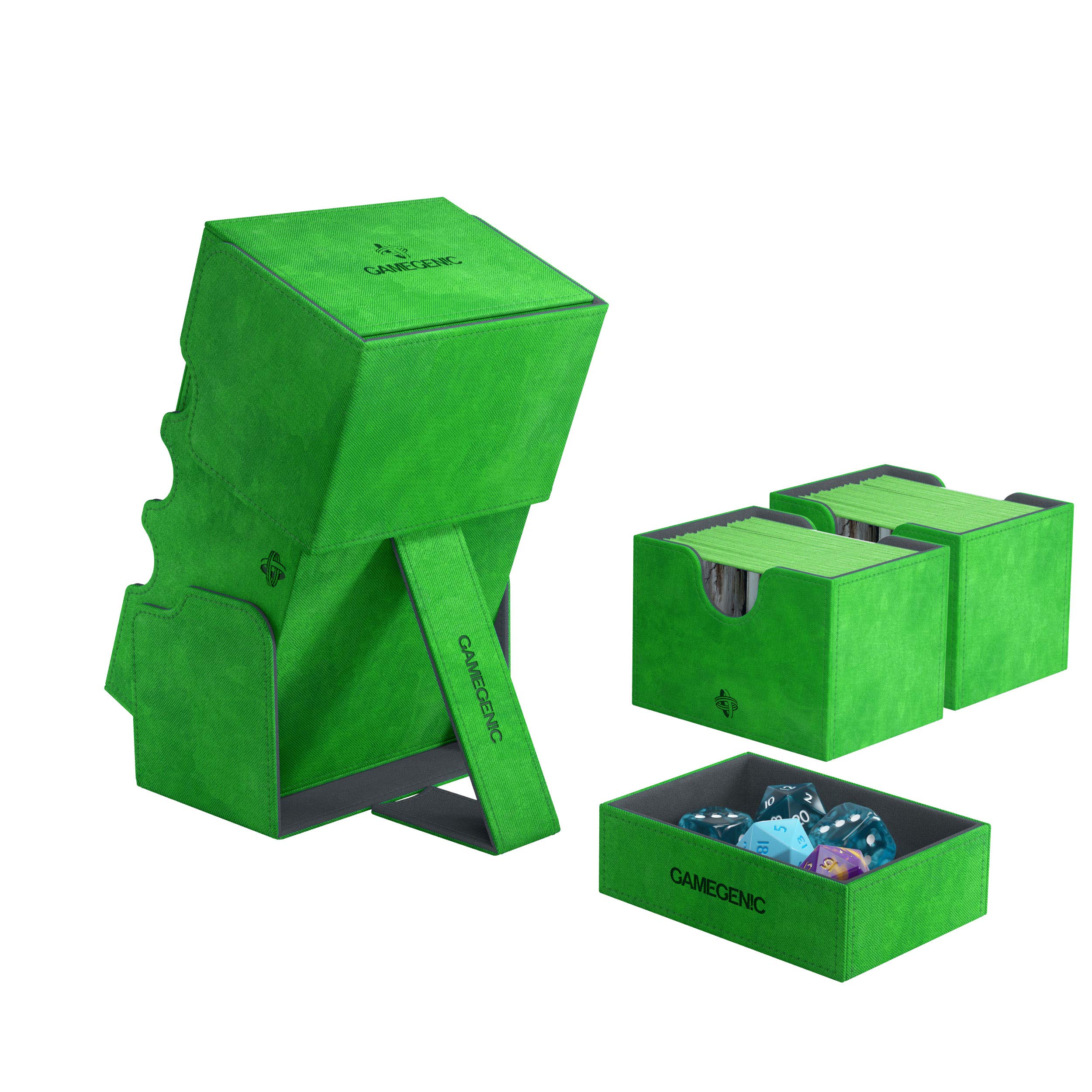 Premium Stronghold Deck Box - Holds 200+ Magic: The Gathering Cards - Durable Green Storage for MTG, Pokémon & Yugioh - Perfect for Gaming Tournaments & Card Collectors