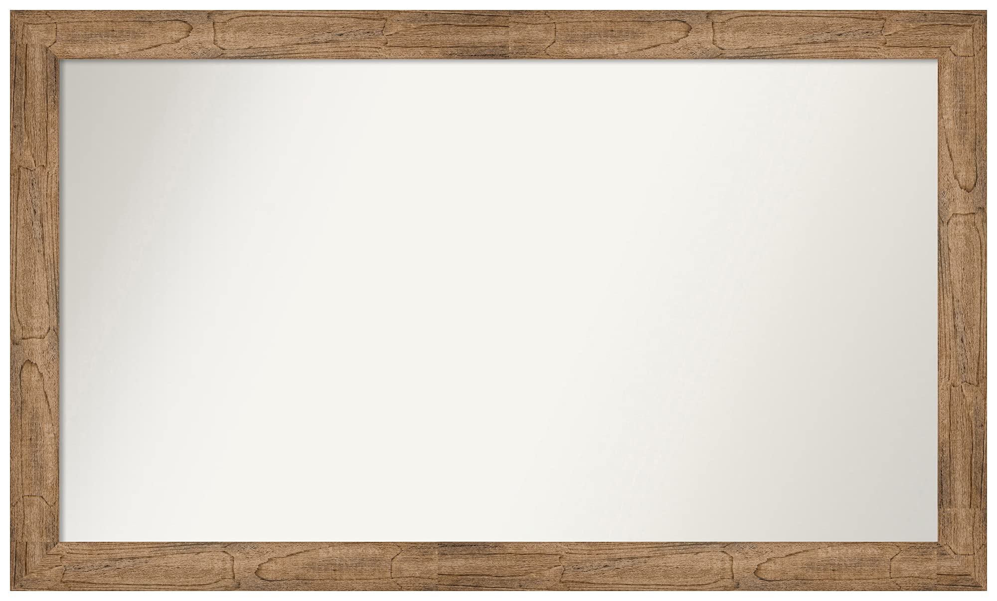 Amanti Art Non-Beveled Custom Wall Mirror 23.5 x 39.5 Inches - Owl Brown Narrow Frame - Bathroom & Living Room Decor - Custom Size Options Available