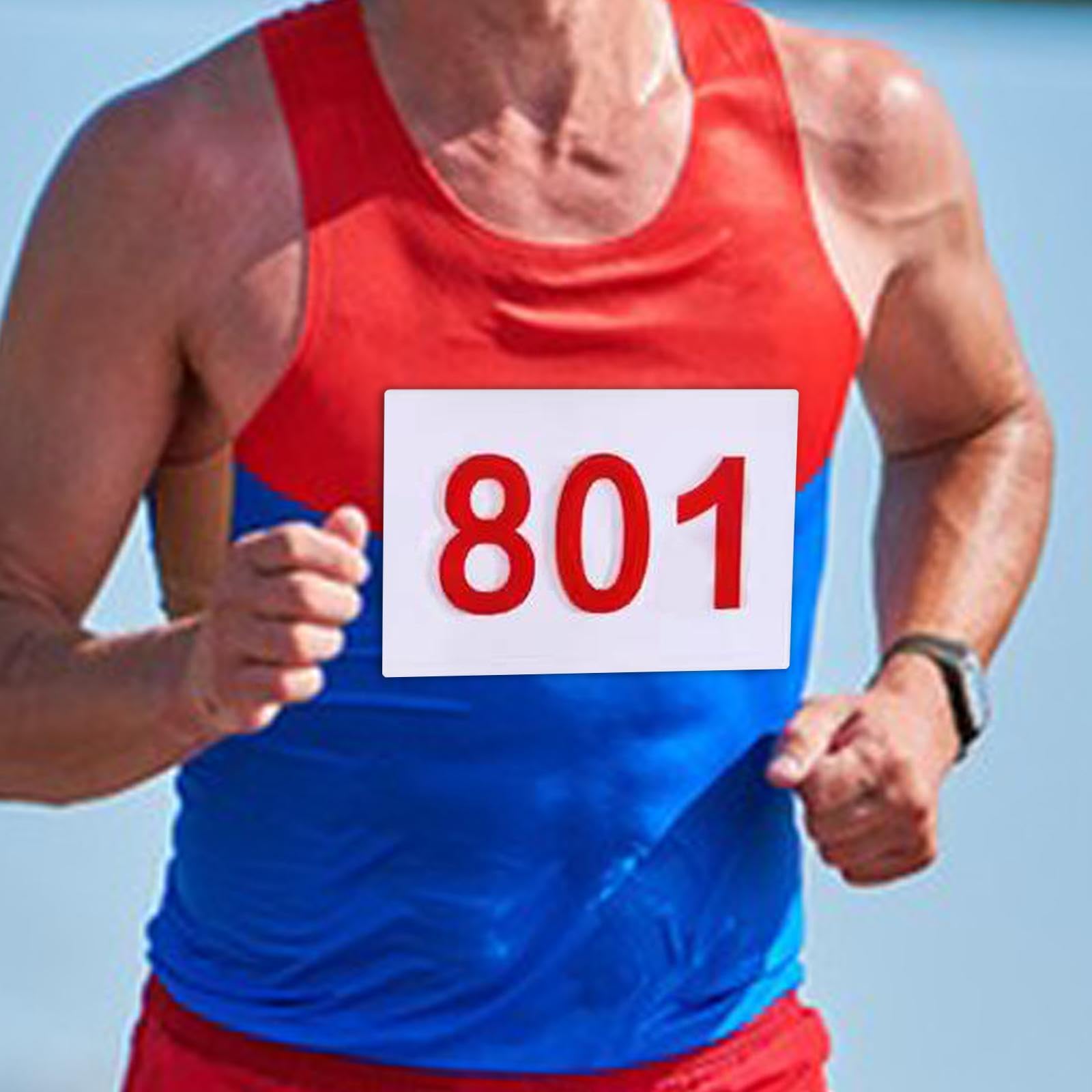 DYNWAVE Running Bib Numbers - Lightweight Waterproof Sports Bib for Competitors - Washable Numbered Bibs for Running, Cycling, Basketball & Soccer - Perfect for Marathons, Triathlons and Team Sports Events