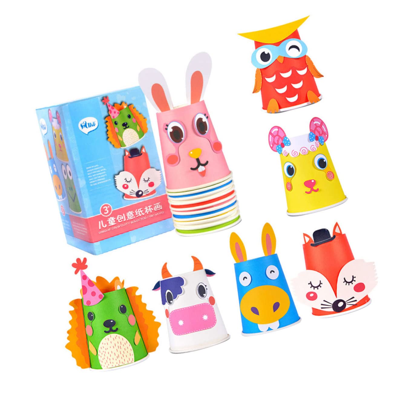 SAFIGLE 1 Set Preschool Crafts DIY Toys Kit for Kids Ages 8-12 - Arts and Crafts Supplies with Stickers, Paper Cups for Creative Play, Birthday Parties & Classroom Activities