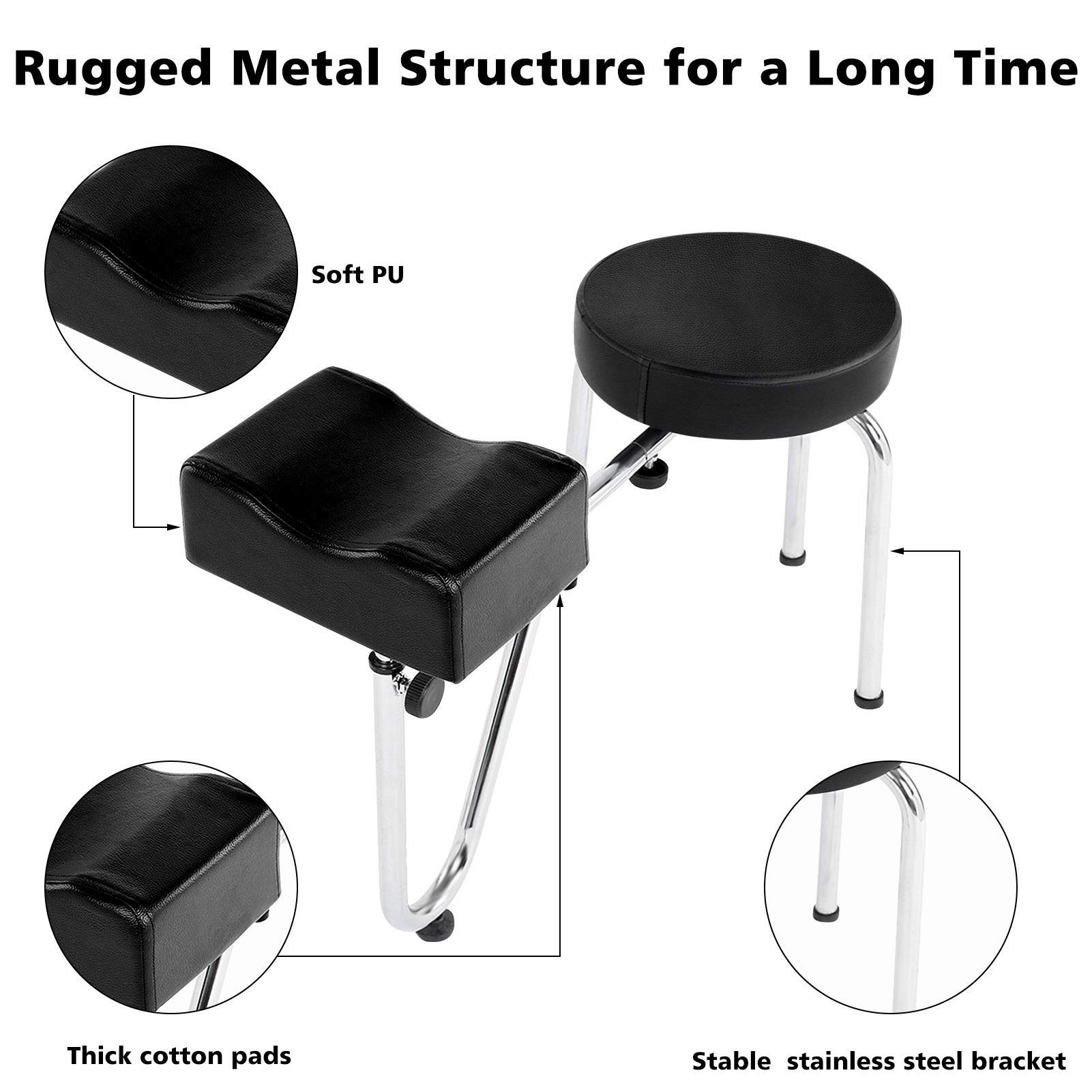 **Adjustable Pedicure Stool with PU Leather Footrest - Ergonomic Manicure Nail Station for Spa & Beauty Salon - Perfect for Pedicures, Nail Art & Salon Treatments**    *(Optimized for Google SEO, includes usage scenarios: pedicures, nail art, salon treatments)*