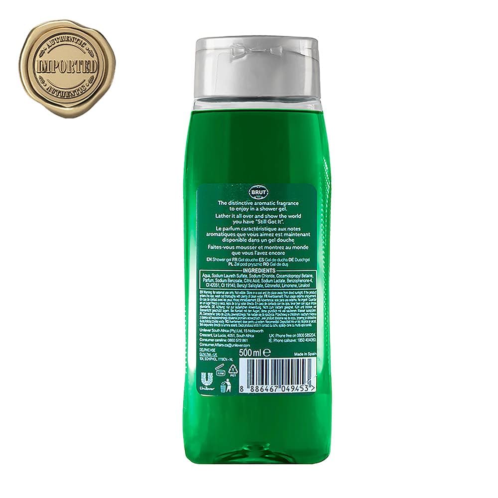 B.rut Original Shower Gel for Hair & Body - 500ml Men's Body Wash with Authentic Fragrance | Gentle Cleansing for Daily Shower & Gym Use