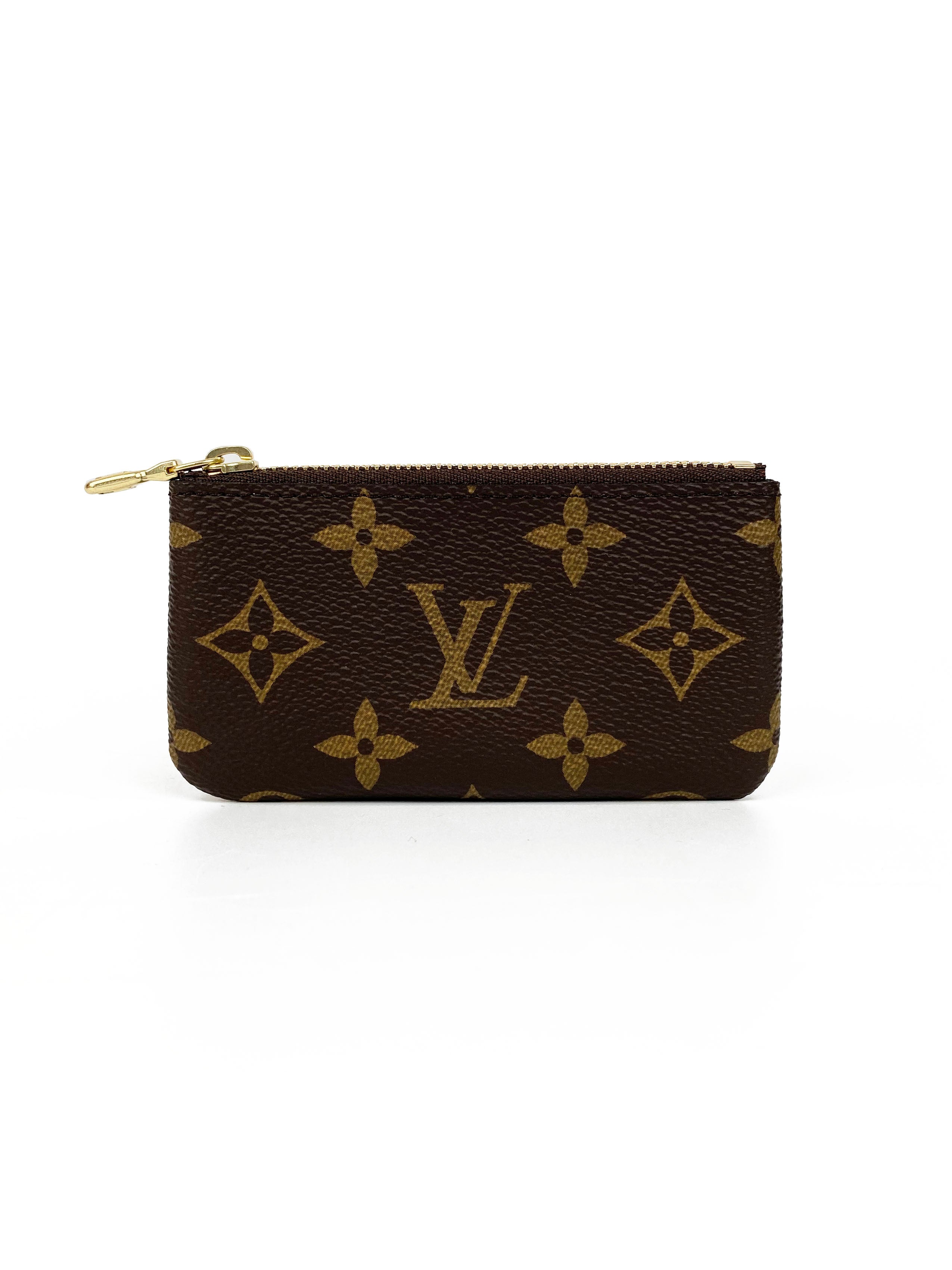 Louis Vuitton Monogram Key Pouch - Genuine Leather Keychain Wallet for Women & Men | Perfect for Keys, Cards & Coins | Ideal for Travel, Daily Use & Gift Giving