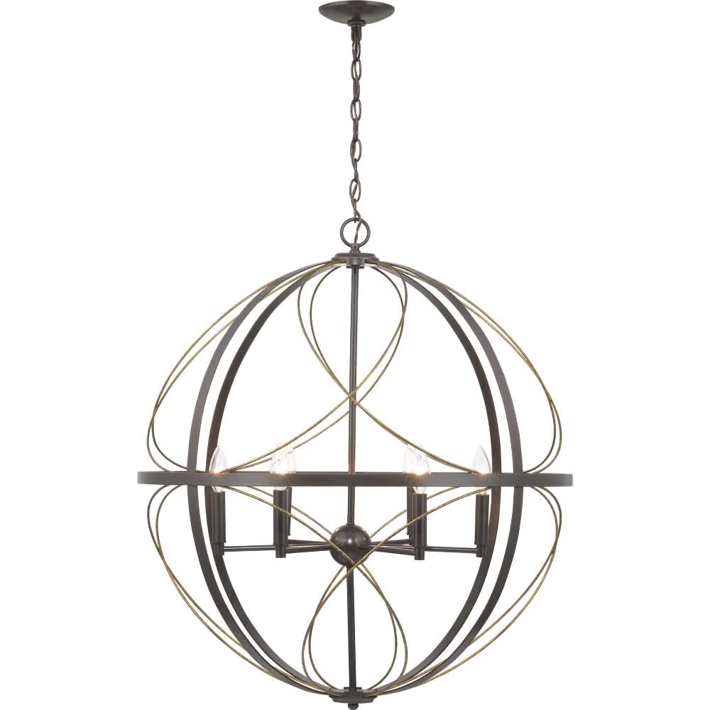 Brandywine Collection 6-Light Farmhouse Sphere Pendant Light in Silver Ridge - Perfect for Kitchen Island, Dining Room, and Entryway Lighting