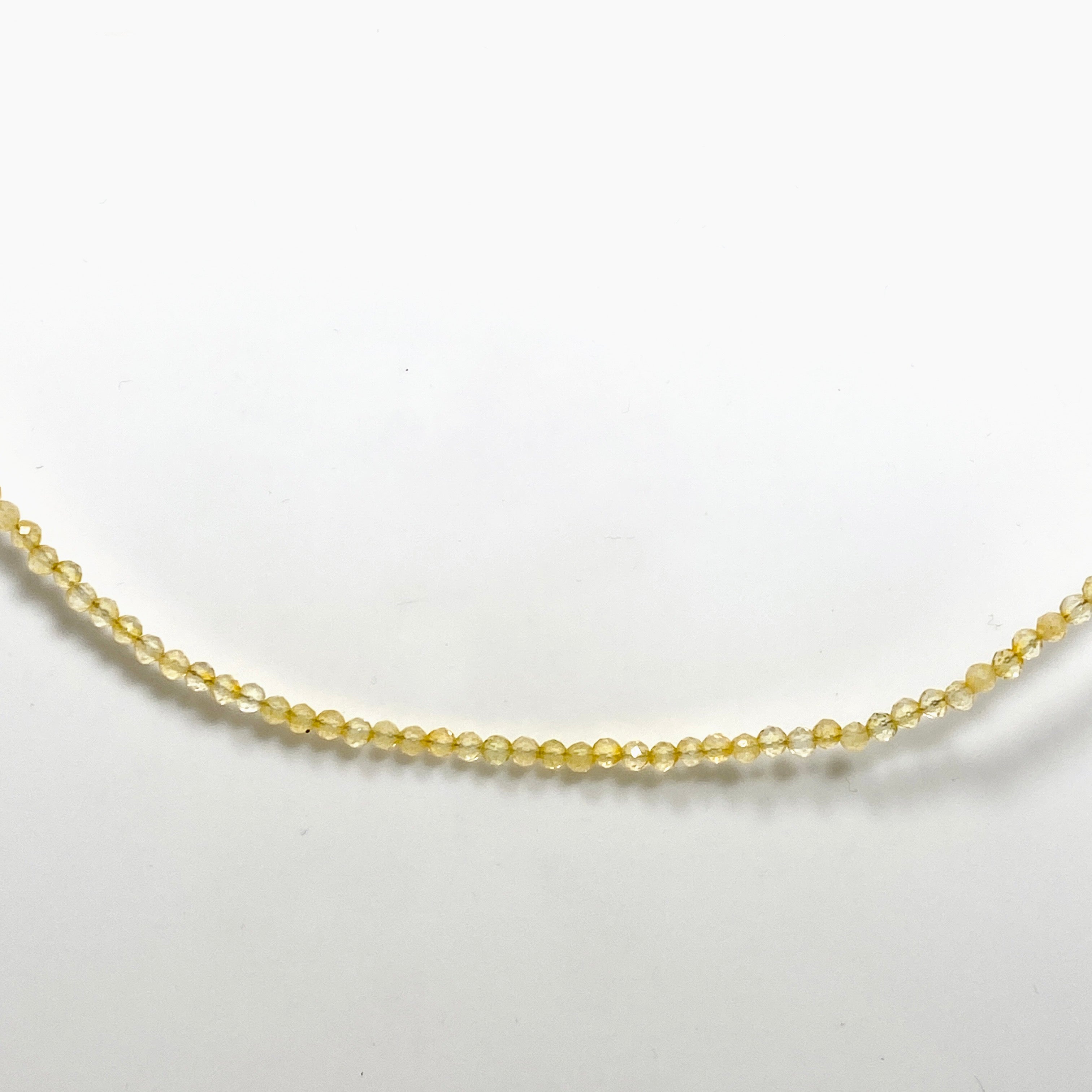 2.5mm Micro Bead Citrine Necklace - Elegant Healing Crystal Jewelry for Meditation, Yoga & Spiritual Wellness