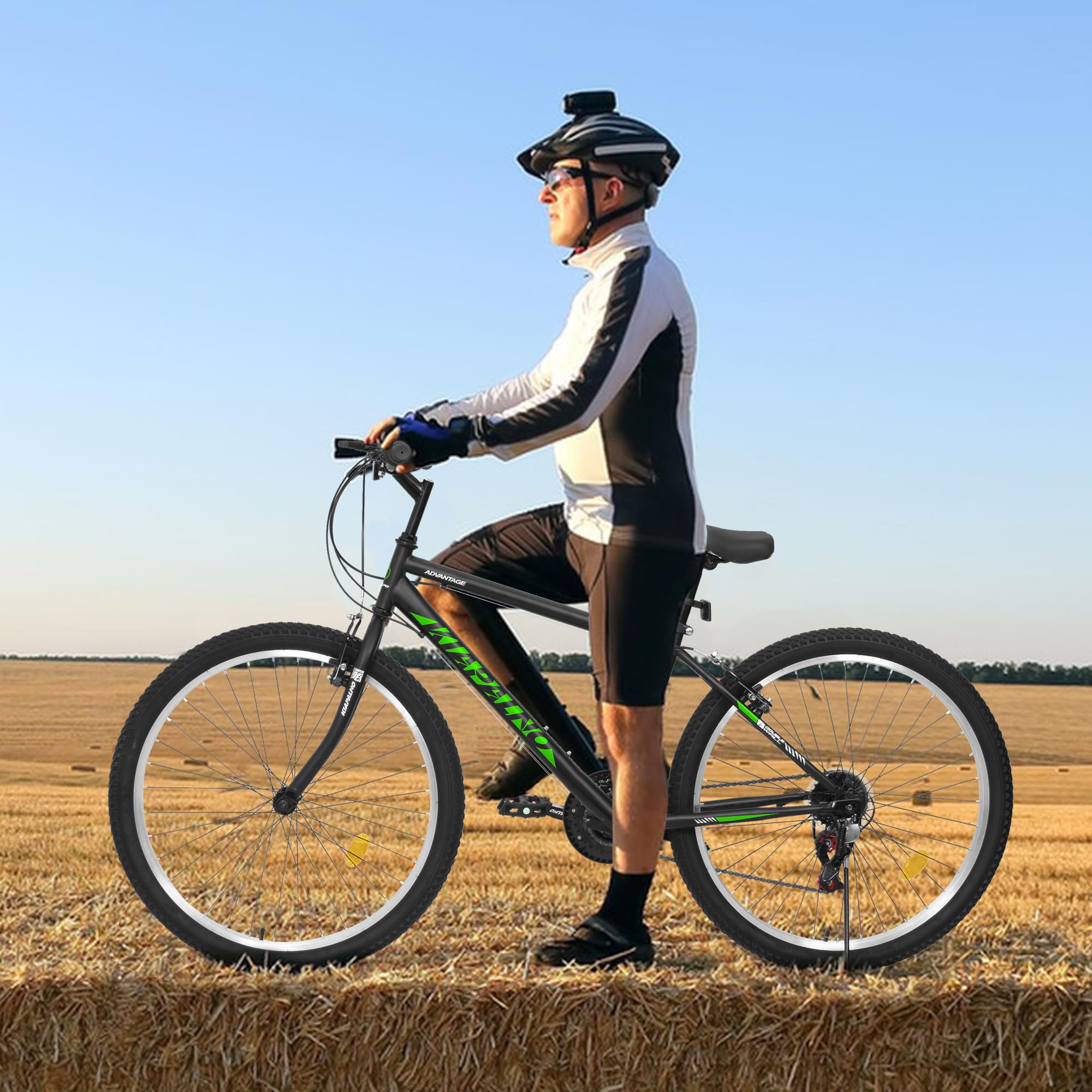 **27.5 Inch Mountain Bike for Men - 21-Speed High-Carbon Steel Frame with Dual Suspension & Disc Brakes - Trail, Snow, Commuter & City Road Bicycle for Adults**    *(Perfect for Off-Road Adventures, Daily Commuting & Urban Riding)*