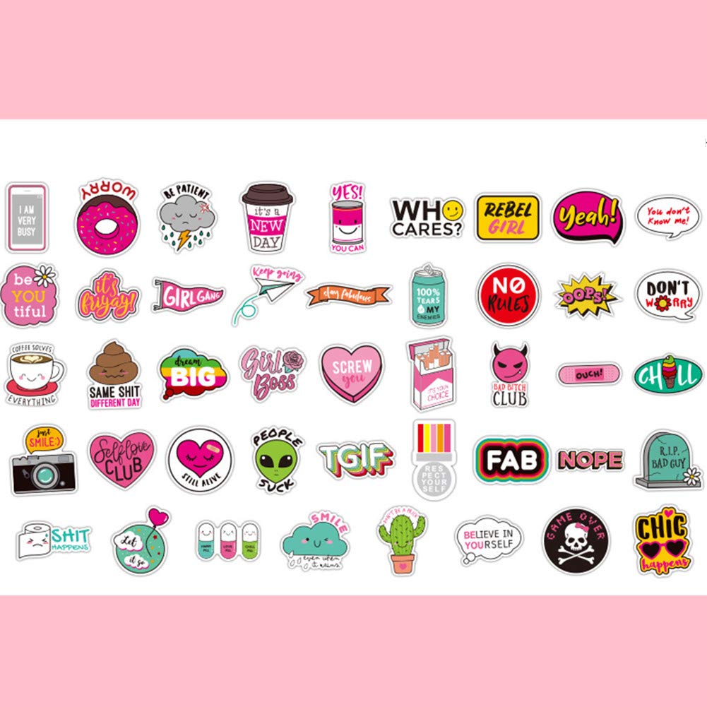 90-Piece Vinyl Sticker Pack - Trendy VSCO Style Waterproof Stickers for Water Bottles, Laptops, Journals & DIY Crafts - Cute Decorative Stickers for Teens & Aesthetic Room Decor