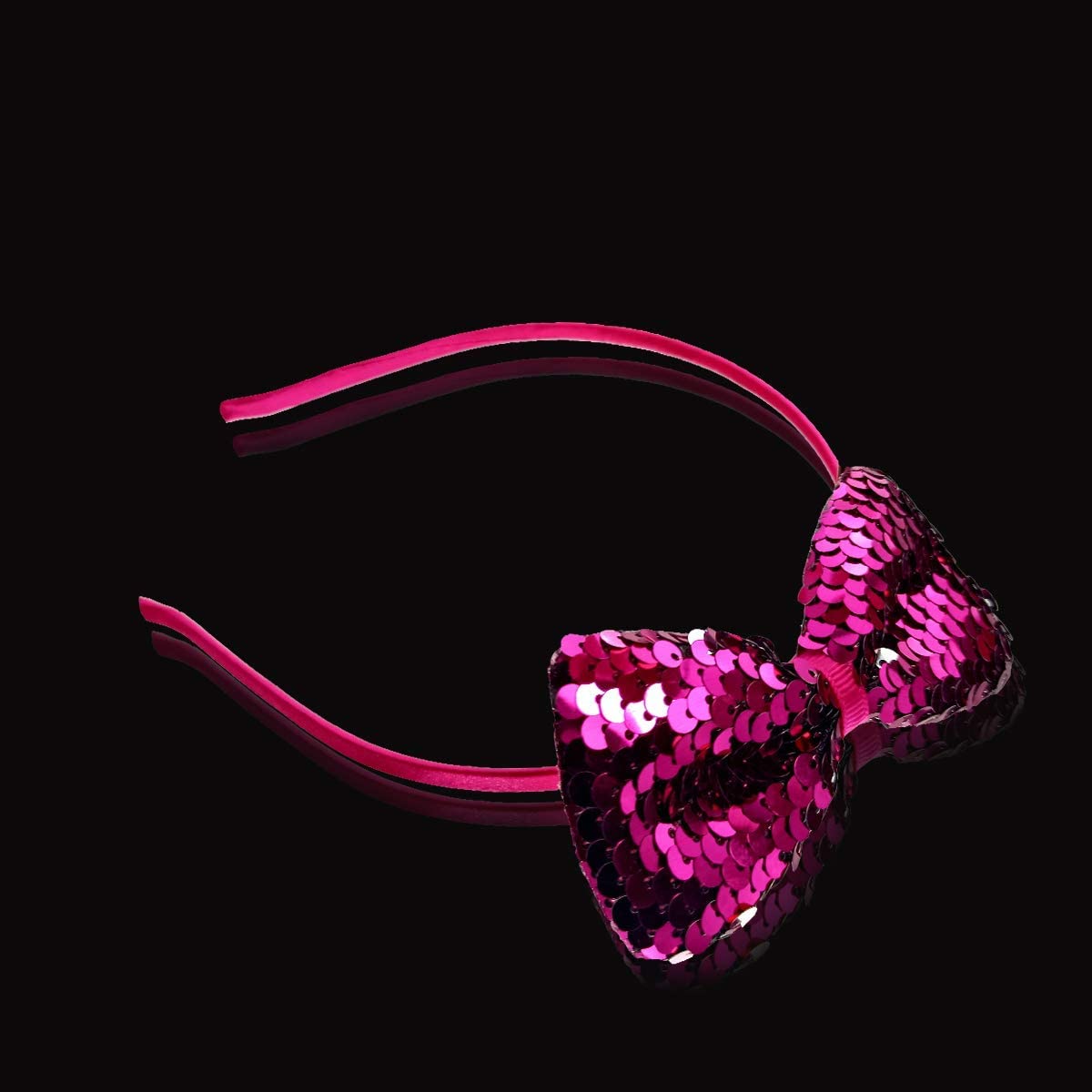 FAMEZA 6Pieces Reversible Sequin Cat Ears Headbands - Cute Adjustable Hair Accessories for Women Girls, Perfect for Halloween Costume, Cosplay, Parties & Photo Props
