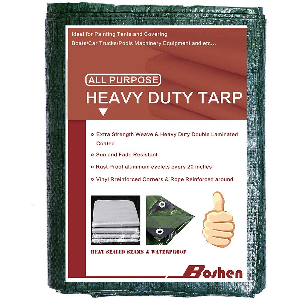 5 Mil 30x40FT Heavy Duty Waterproof Tarpaulin - Reinforced Edges, UV & Rip Resistant - Multi-Purpose Tarp Cover for Boat, RV, Canopy, Camping Tent, Shelter - Perfect for Outdoor Protection and Emergency Use