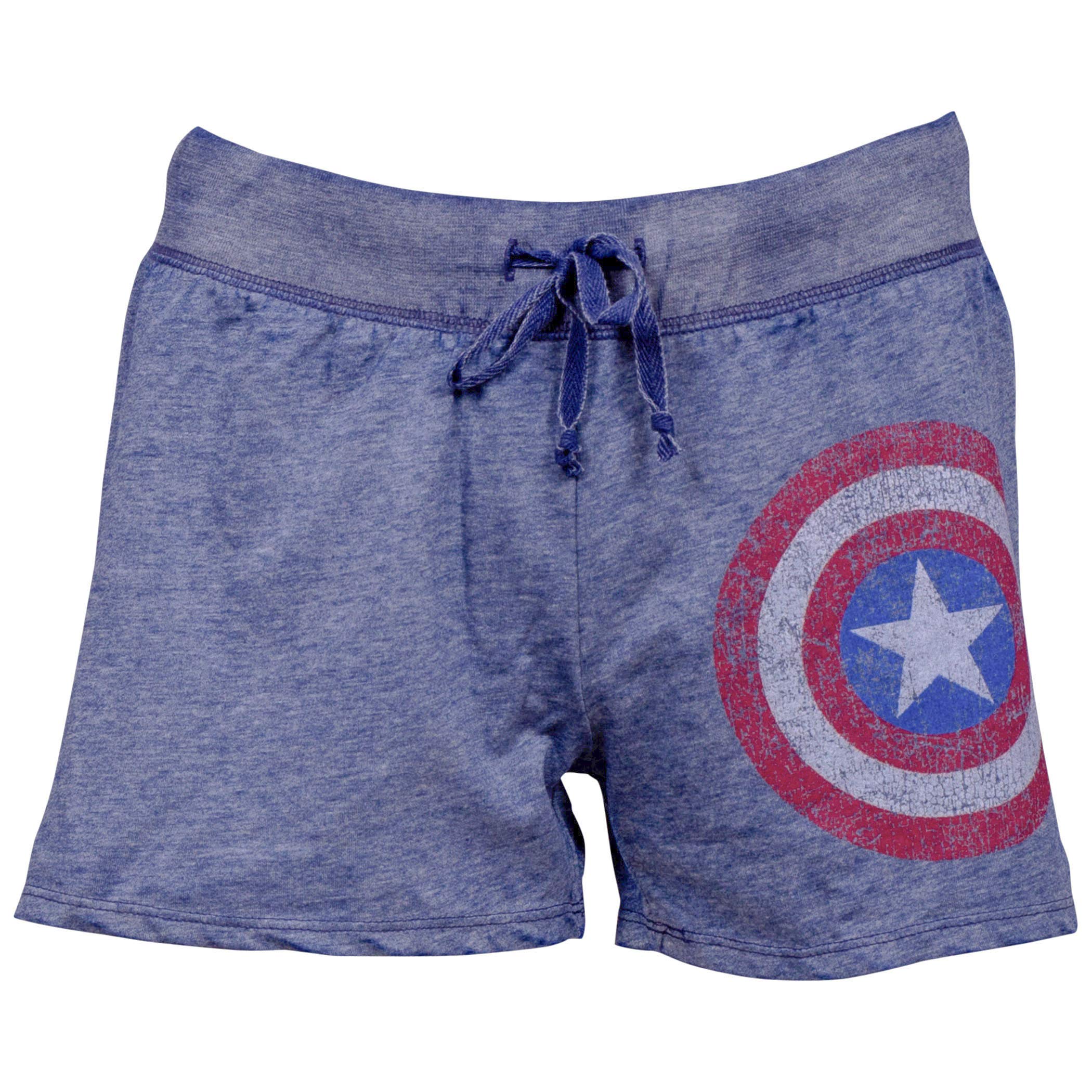 Captain America Symbol Boys' Sleep Shorts - Superhero Pajama Shorts for Kids - Comfortable Sleepwear for Marvel Fans & Bedtime