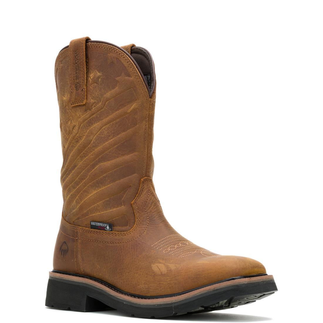Rancher Flag LX Steel Toe Pull-On Wellington Work Boots - Brown Leather Safety Boots for Men | Waterproof & Comfortable for Construction, Farming & Outdoor Work
