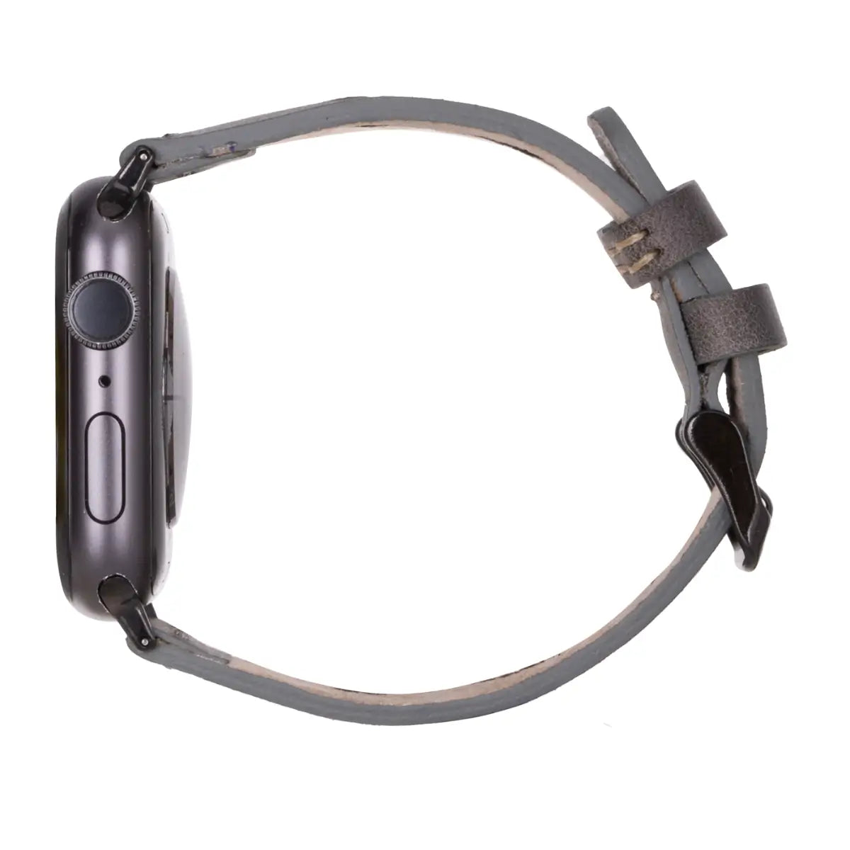 Premium Burnished Gray Leather Sport Band for Apple Watch - Stylish & Durable Replacement Strap for Workouts, Running & Everyday Wear