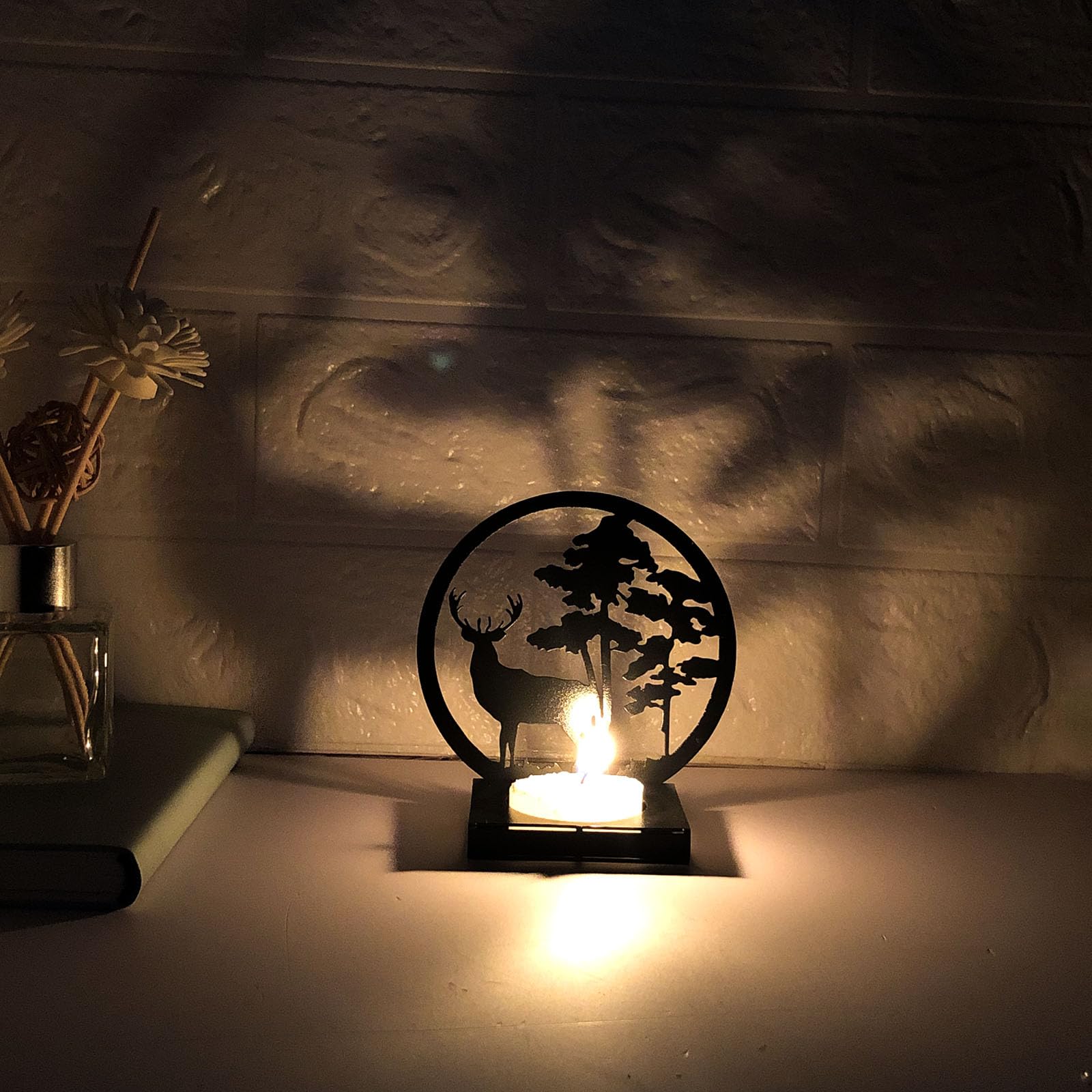 Personalized Metal Candle Holder - Creative & Romantic Home Decor for Night Ambiance - Perfect for Desk, Living Room & Outdoor Decoration (Style A) | Great for Dinner Parties, Weddings & Relaxing Evenings