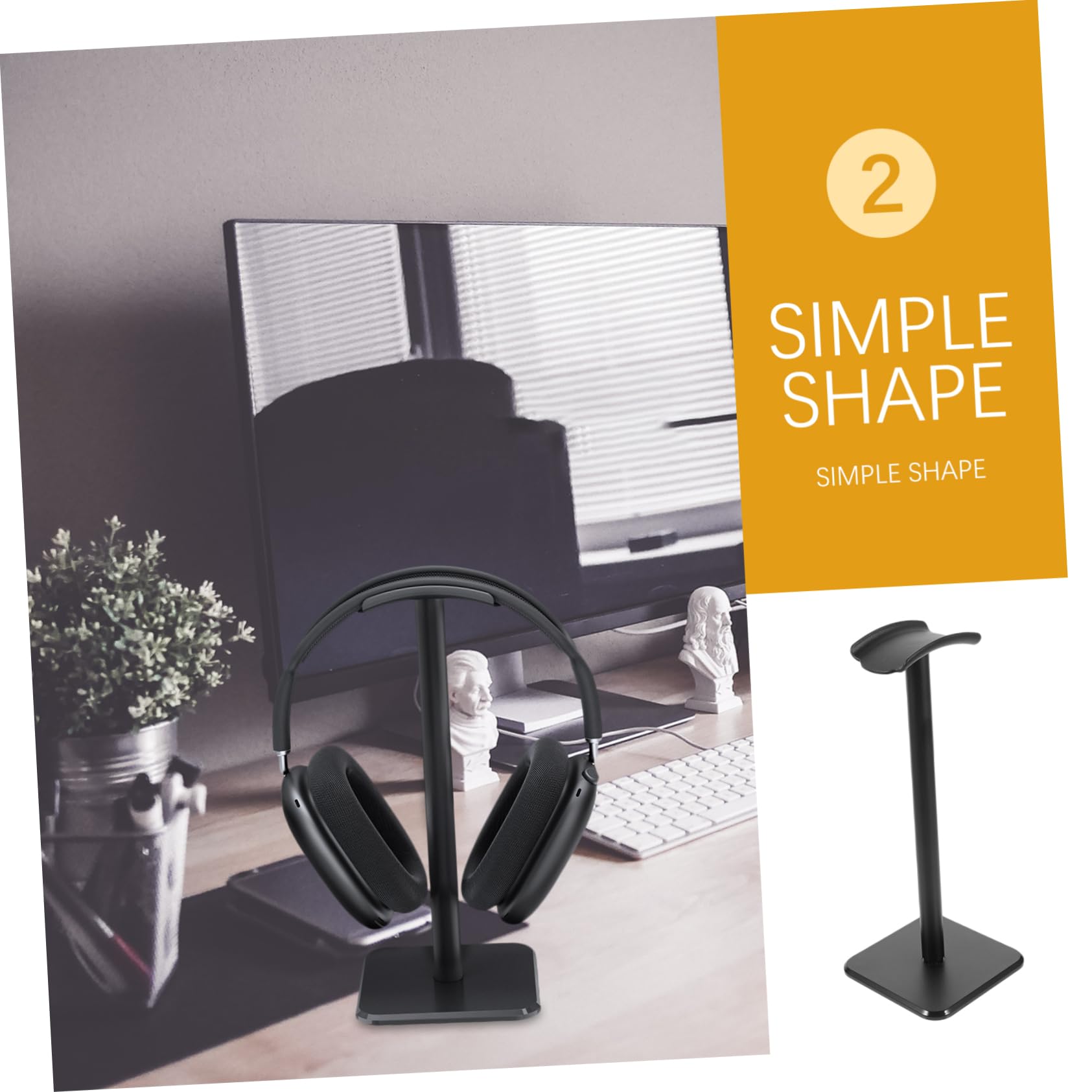 Premium Aluminum Headphone Stand for Wired Headphones - Universal Detachable Display Holder for Gaming, Office & Home Use