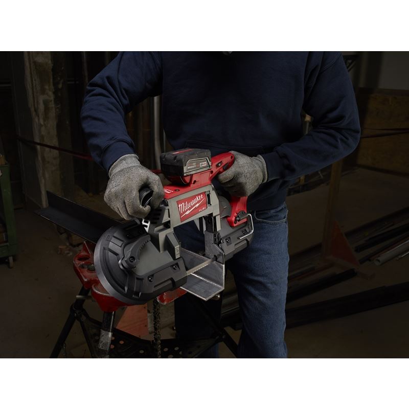 M18 FUEL 18V Lithium-Ion Brushless Cordless Deep Cut Band Saw with Two Batteries - Professional Metal & Wood Cutting Tool for Construction & DIY Projects
