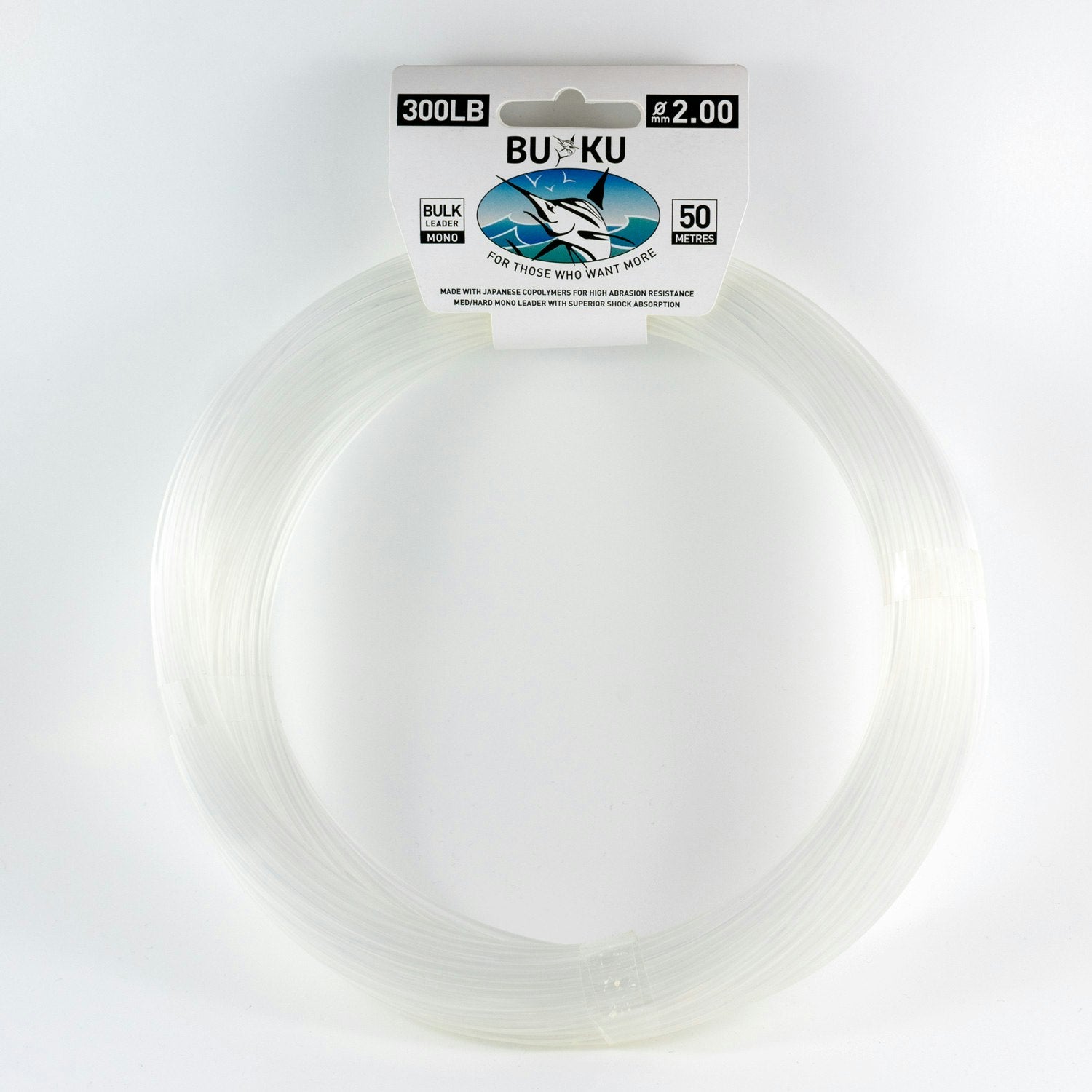 Buku Mono Bulk Leader Coils - Premium Fishing Line for Saltwater & Freshwater - Strong & Durable Coils for Bass, Trout & Saltwater Fishing - Perfect for Casting, Trolling & Shore Fishing