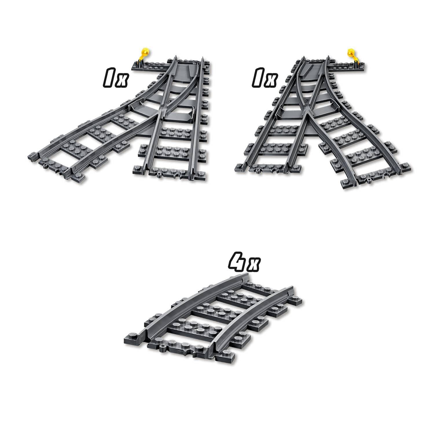 LEGO 60238 City Train Tracks Switch Track Building Toy Set for Kids Ages 5-12 | Compatible with Toy Trains & Railway Tracks | Perfect for Creative Play & Train Layouts