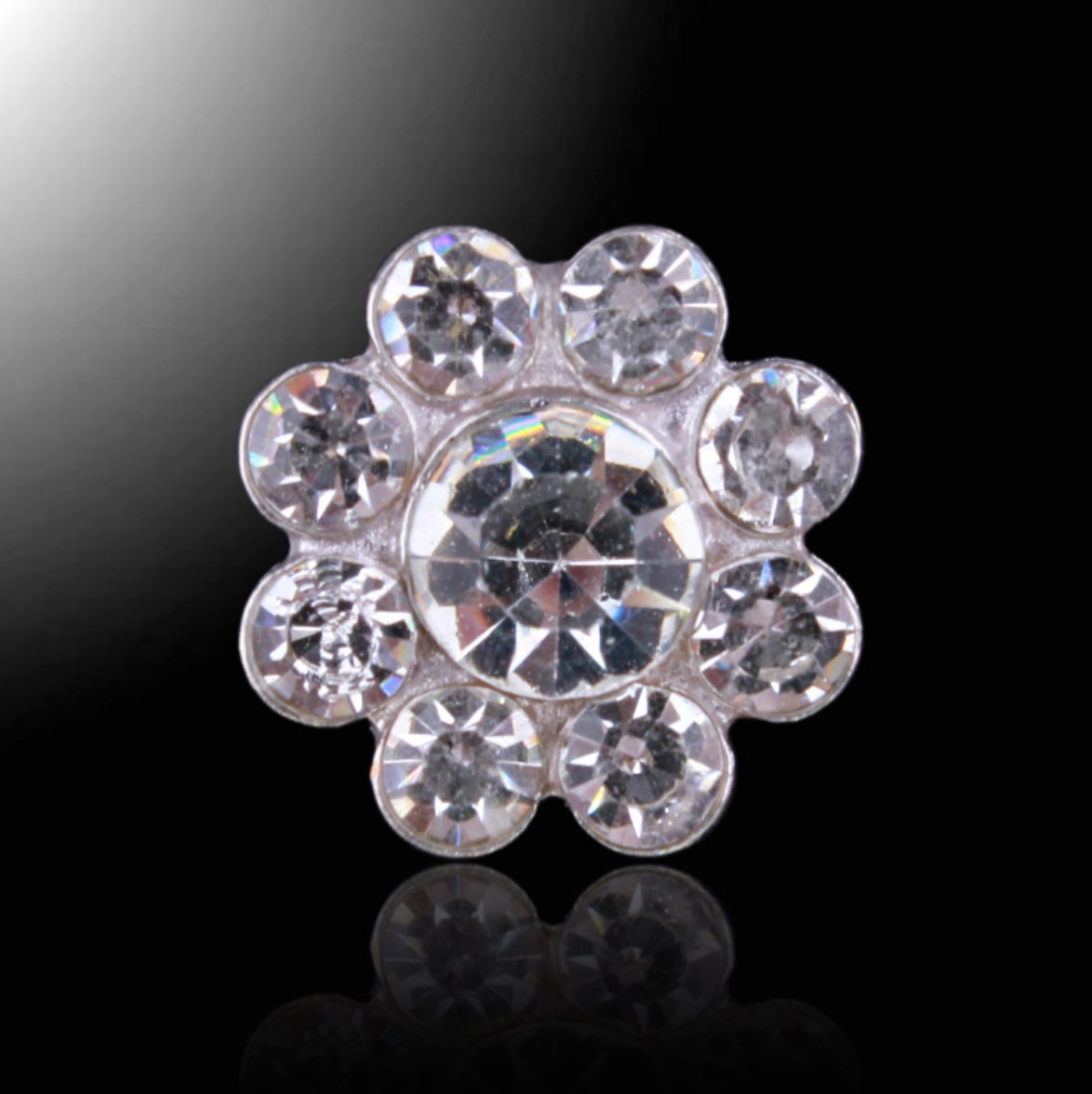 DIY Crystal Flower Hair Pins for Women & Girls - Wedding Comb Jewelry, Ear Studs & Earrings (20pcs) - Perfect for Bridal Accessories, Prom, Parties & DIY Crafts