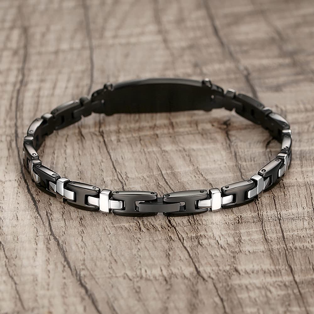 LinnaLove Stainless Steel Medical Alert ID Bracelet for Women - 7.5