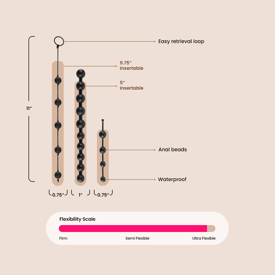 Anal Fantasy Beginner's Bead Kit - Premium Silicone Anal Beads Set for Adults | Pleasure Training & Sensual Exploration | Perfect for Couples Play & Solo Stimulation