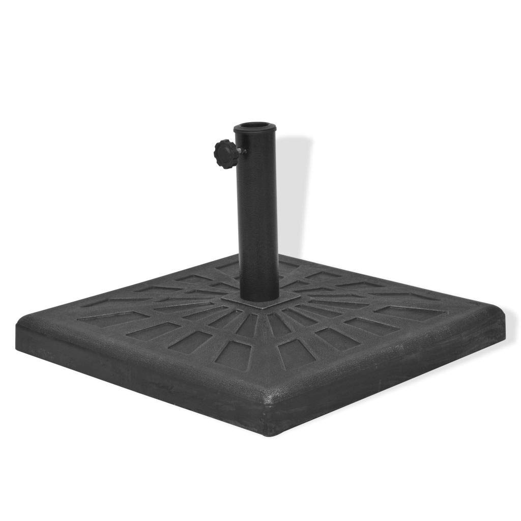 Heavy Duty Resin Square Parasol Base - 41.9 lb Weatherproof Outdoor Umbrella Stand for Patio, Garden, Deck, Poolside & Backyard - Perfect for Sun Shade Market Umbrellas in Black