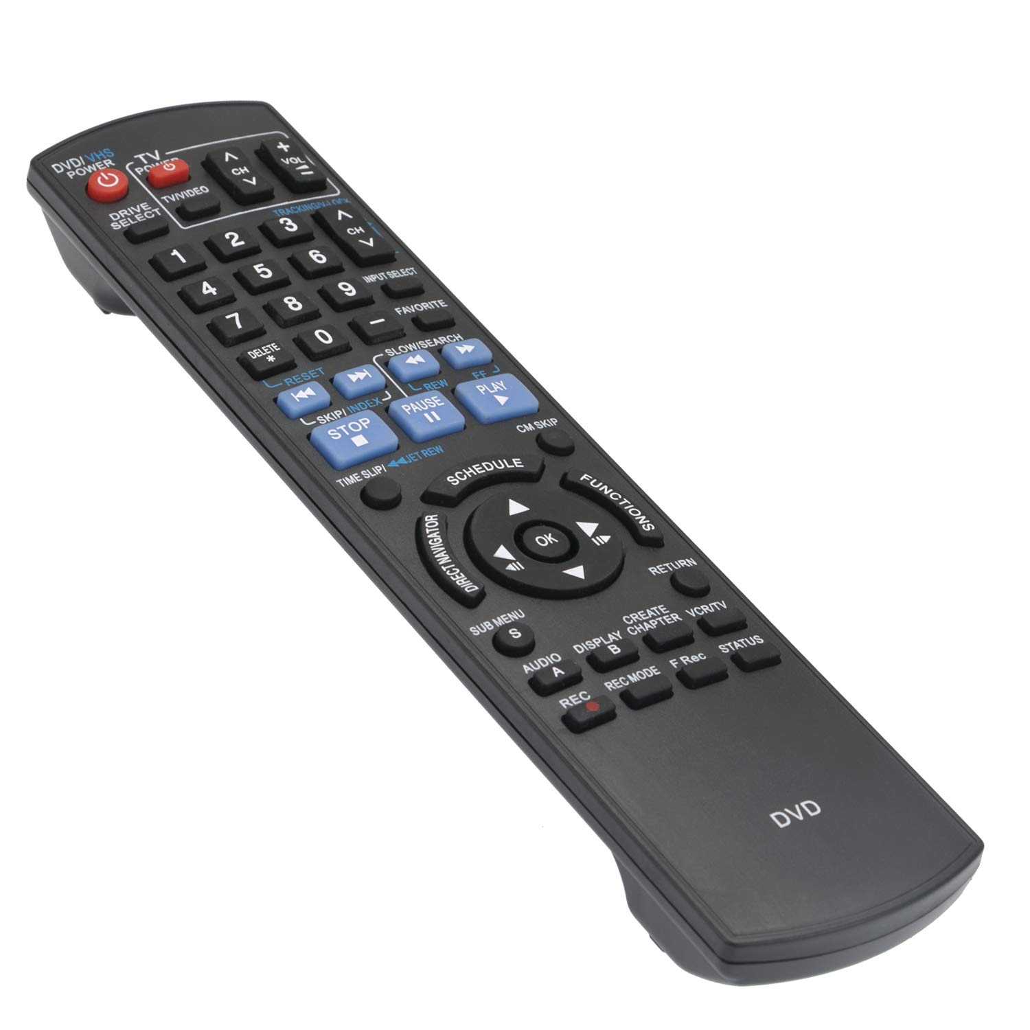 Replacement Remote Control for Panasonic DVD/VCR/DVDR Combo Models DMR-EZ48, DMR-EZ485, DMR-EZ48V - Compatible with Diga Series - Perfect for Home Entertainment System Accessories