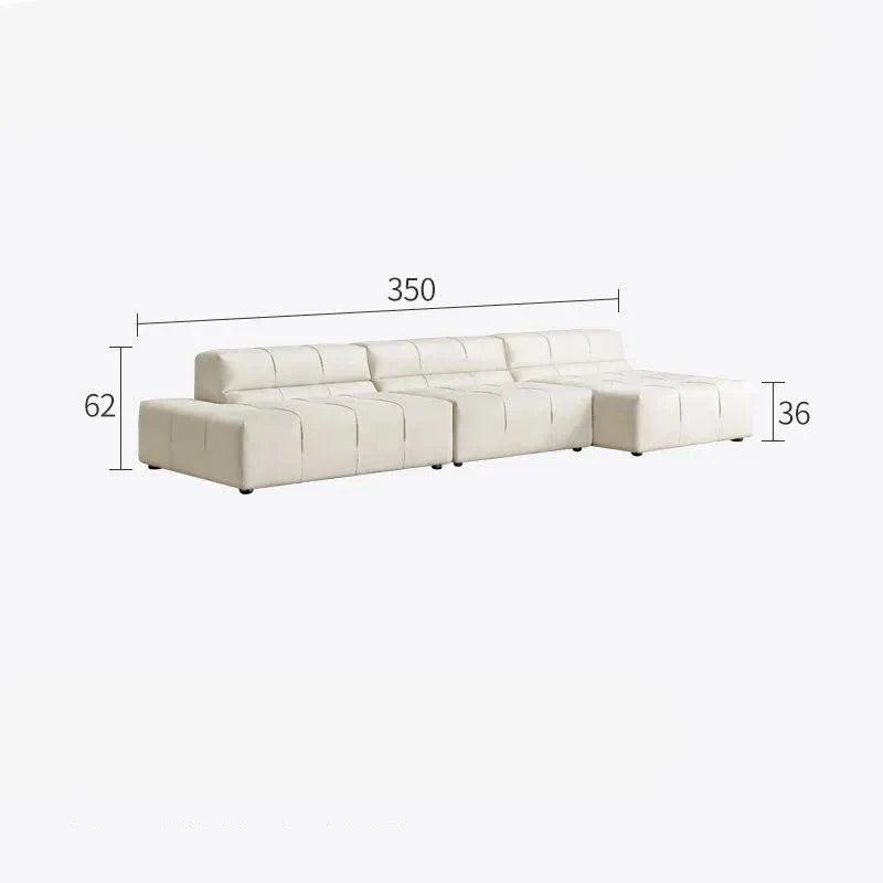 Modern Minimalist Luxury Sectional Sofa Set - Corner Couch for Living Room, Lounge & Home Theater - Soft Fabric Upholstery & Comfortable Seating