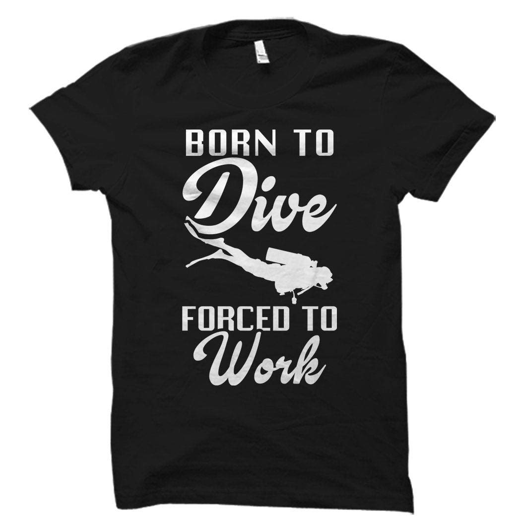 Premium Scuba Diving Shirt - Best Gift for Divers | Ocean & Underwater Adventure Apparel | Born to Dive Black T-Shirt for Men & Women - Perfect for Beach Vacations, Snorkeling Trips & Water Sports