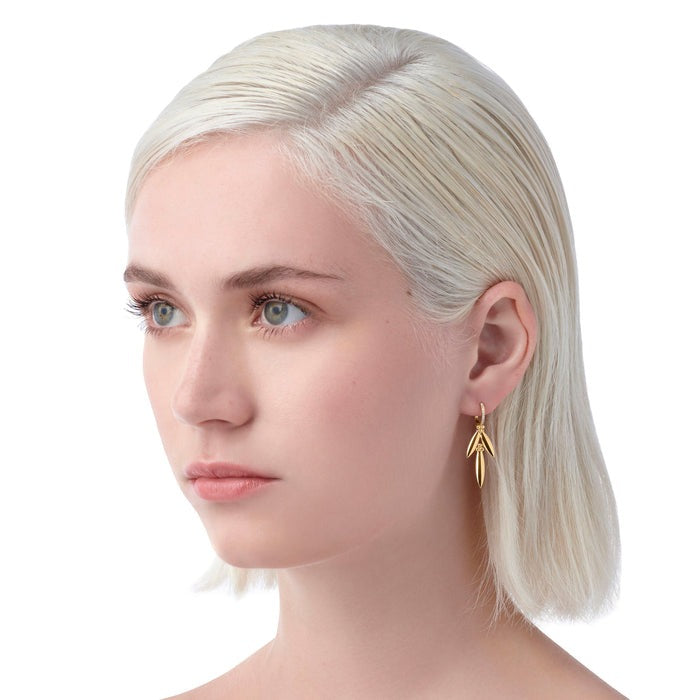 Temple St. Clair Natura Vine Earrings - 18K Gold Plated Leaf Design Dangle Earrings for Women | Perfect for Weddings, Parties & Everyday Elegant Wear
