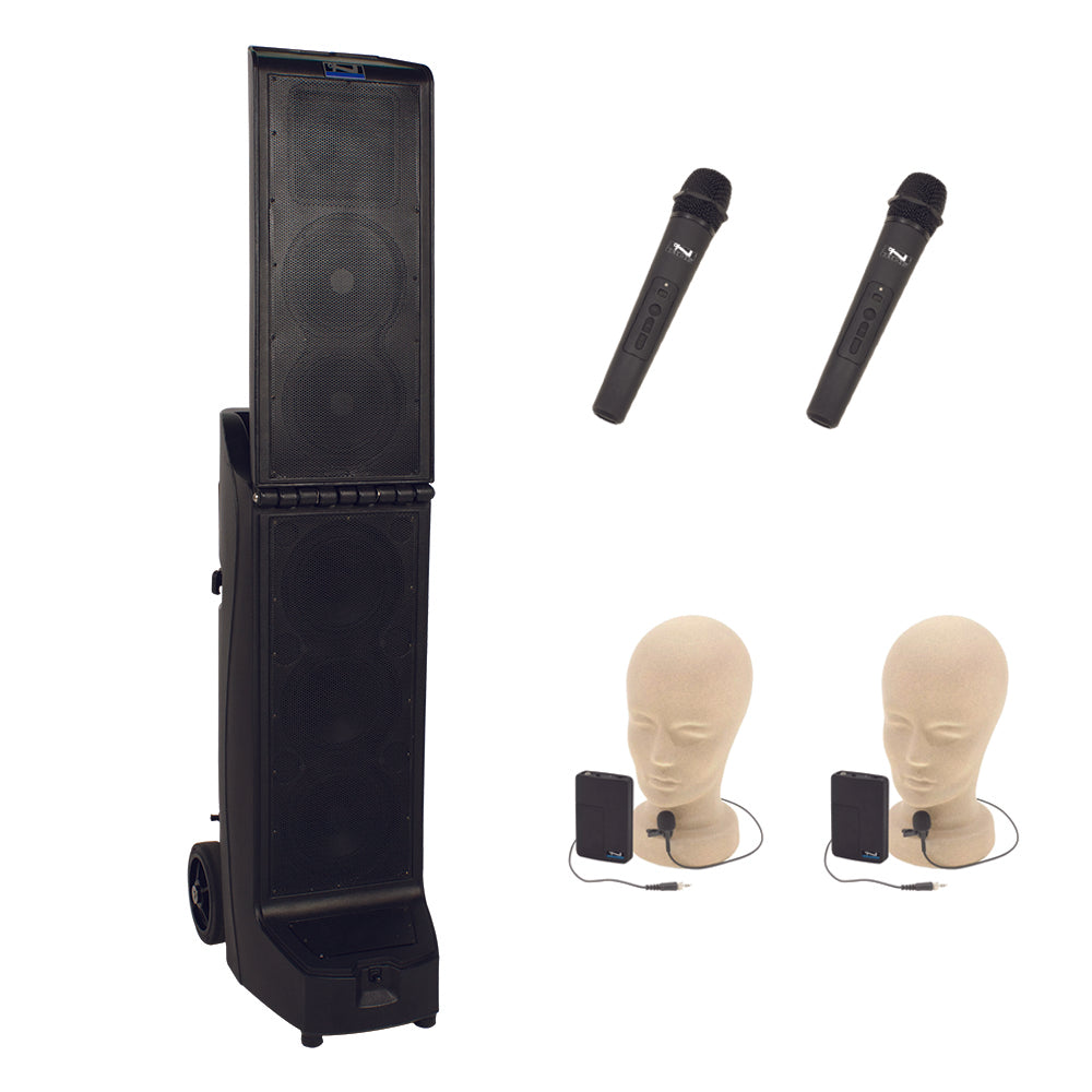 Anchor Audio Bigfoot (U4) Anchor Air Portable Speaker with 4 Wireless Microphones - High-Quality PA System for Outdoor Events, Parties, and Public Speaking
