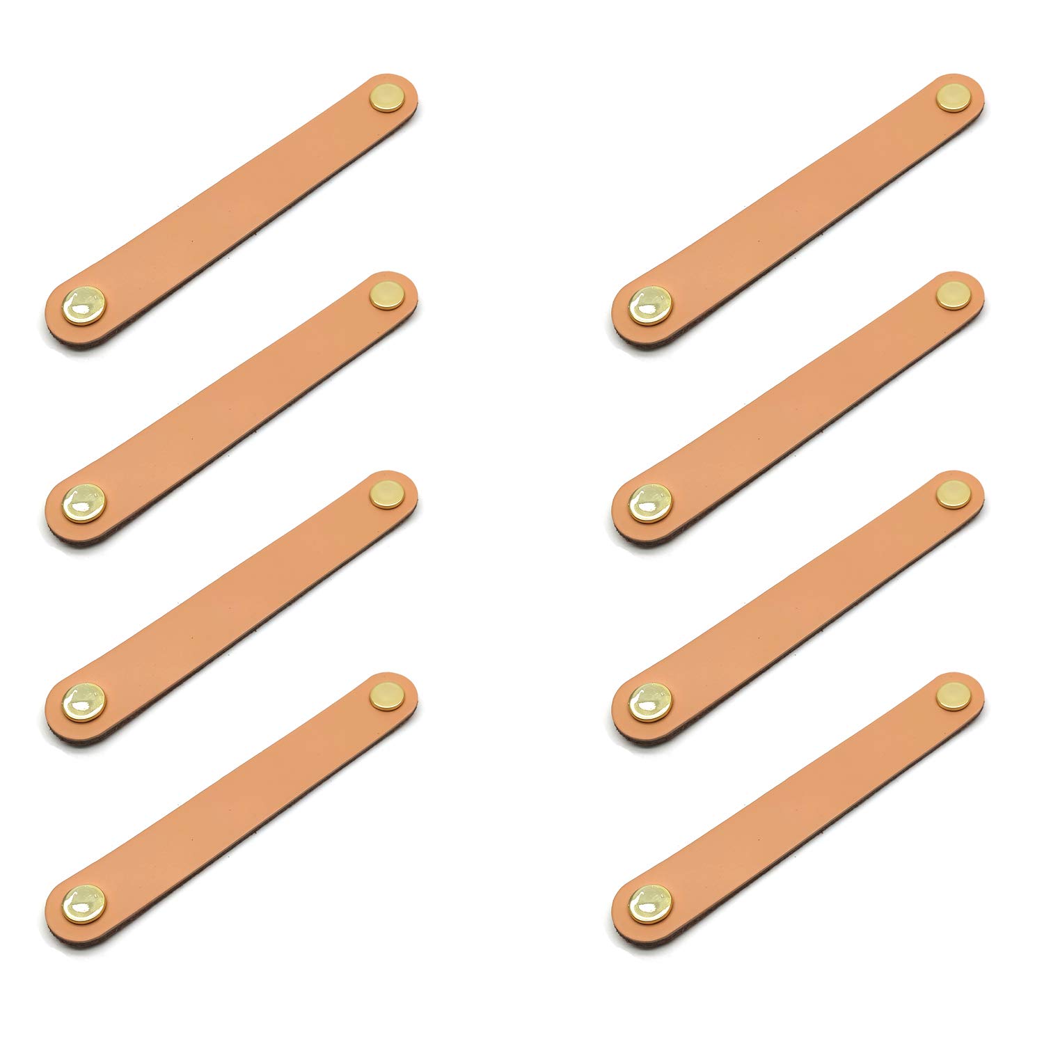 8-Pack Beige Leather Drawer Pulls & Cabinet Knobs - 5.7