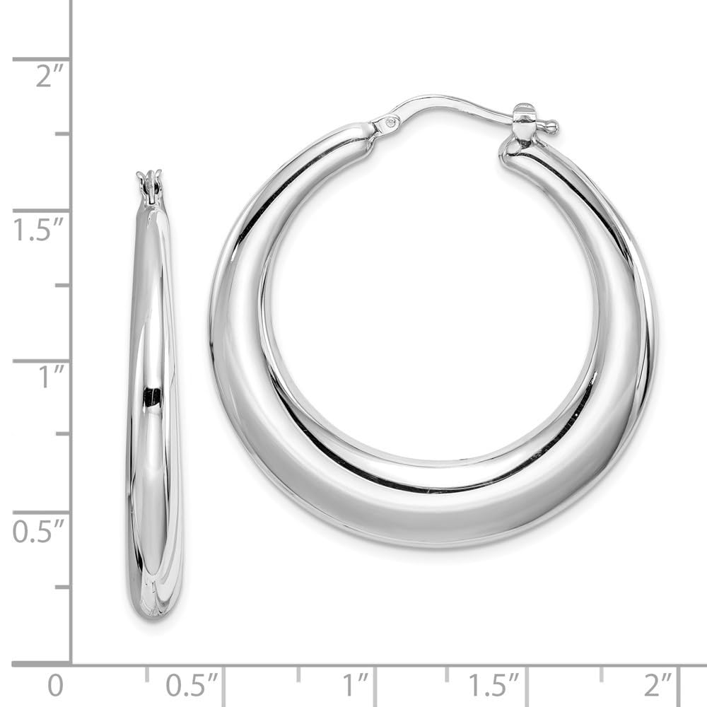 925 Sterling Silver Plated Hollow Hoop Earrings for Women - 1.5 Inch Lightweight Dangle Hoops - Hypoallergenic Fashion Jewelry Gift - Perfect for Parties, Dating & Everyday Wear