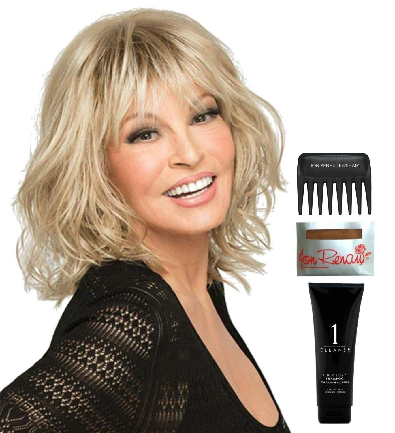 Raquel Welch Stop Traffic Wig Bundle - 5 Piece Set with Q&A Booklet, Travel Size Shampoo, Wig Cap & Comb | Color R6 | Perfect for Cosplay, Costumes & Everyday Wear