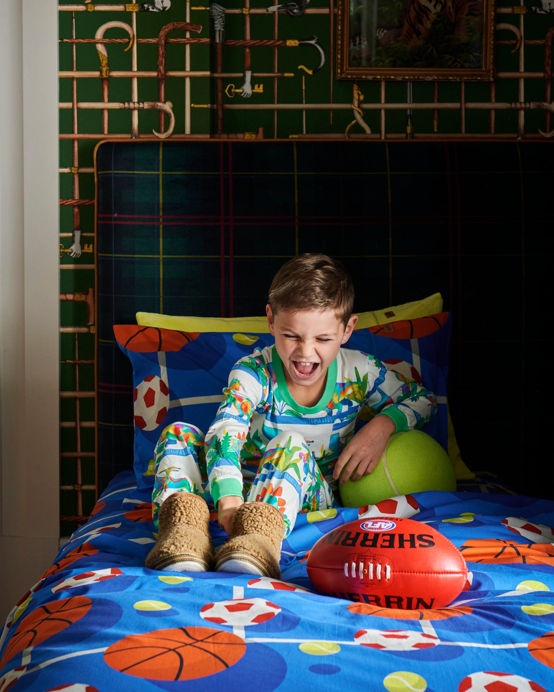 Dino Safari Organic Cotton Long Sleeve Top & Pants Pajama Set for Kids - Soft & Comfortable Sleepwear for Boys & Girls - Perfect for Bedtime, Lounging & Family Movie Nights